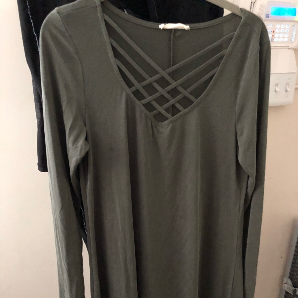 Olive maternity dress